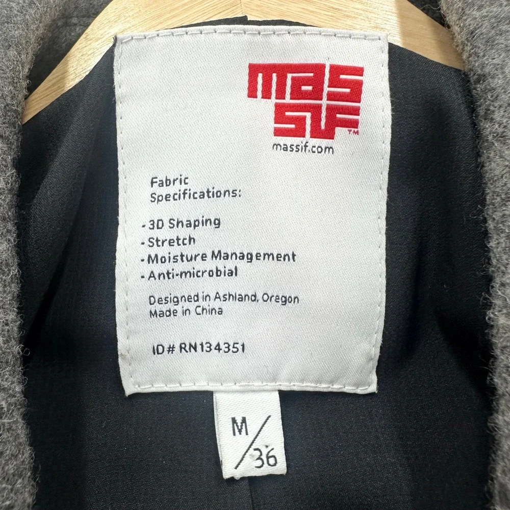 MASSIF Collection The‎ Officer Jacket Mens Medium Grey Wool Blend J-003 Military